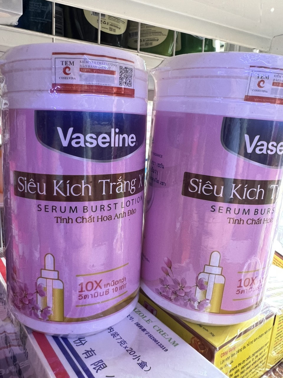 Kem siêu kích trắng vaseline 10x thái lan 500g hủ hồng