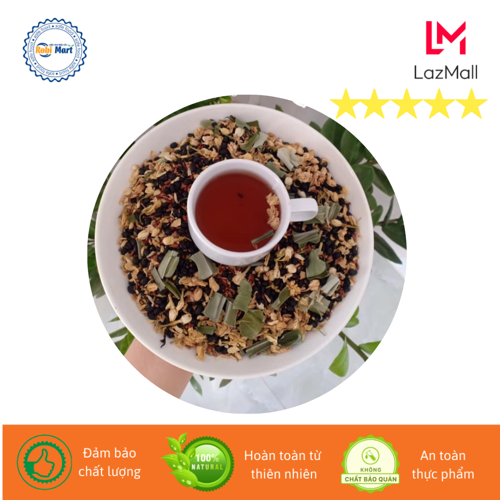 Set 30 pack brown rice tea herb Robi Mart-vase glass 500ml