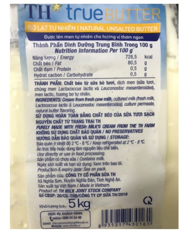 Bơ lạt TH True Milk 1Kg