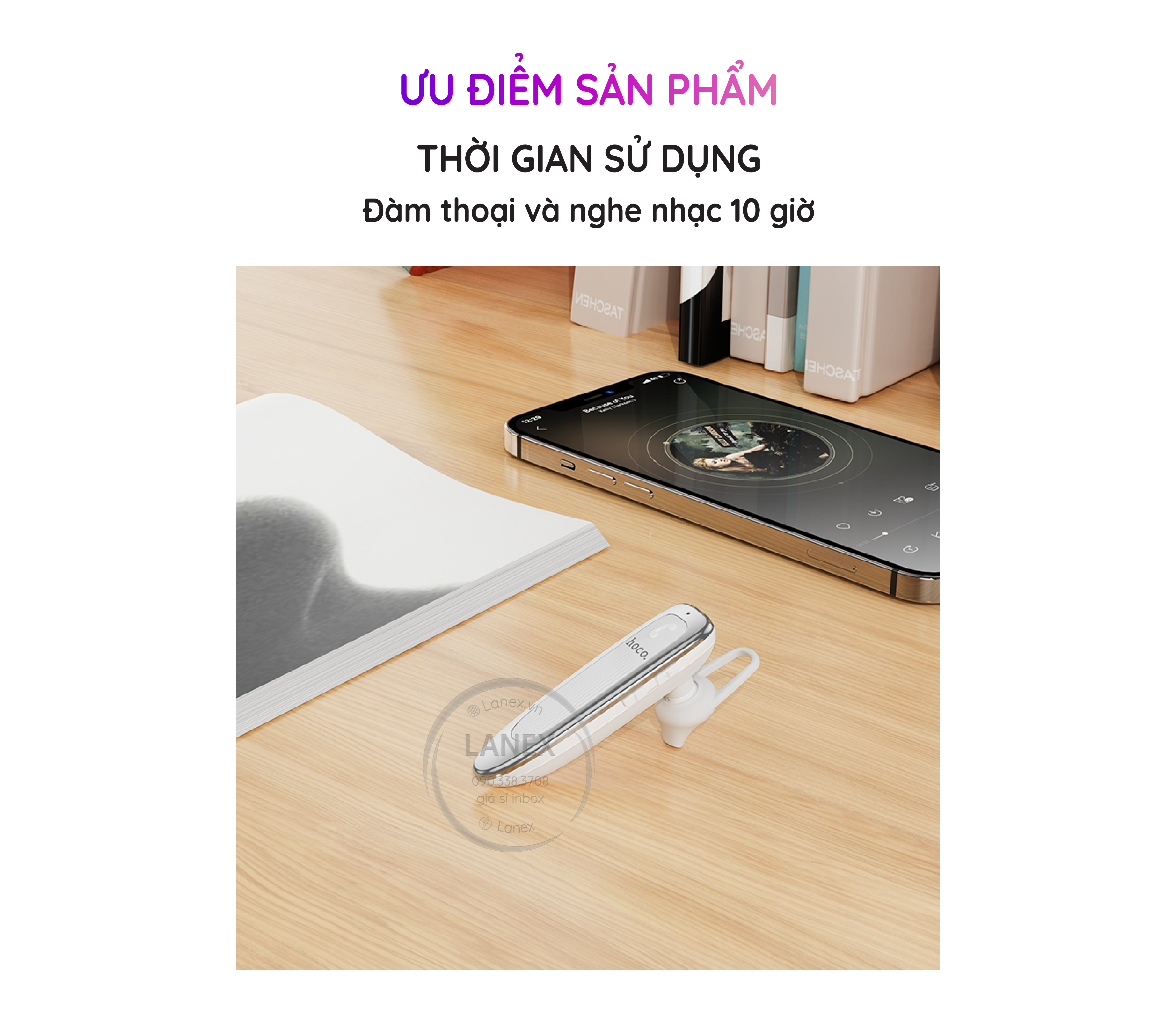 Tai Nghe Bluetooth Hoco E60 1 Bên V5.0 Có Mic