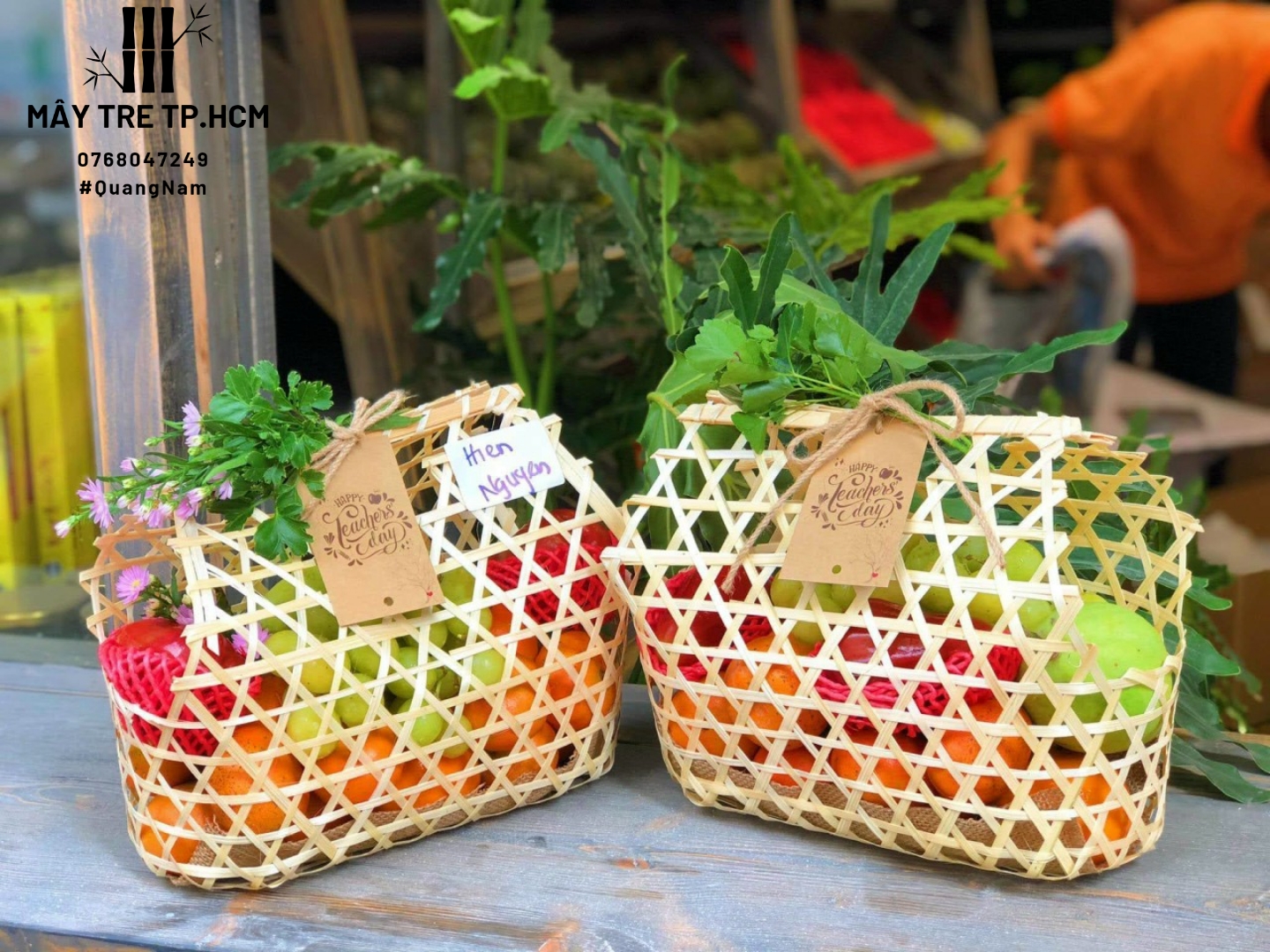 Giỏ tre đựng quà, giỏ đựng trái cây, quà tết