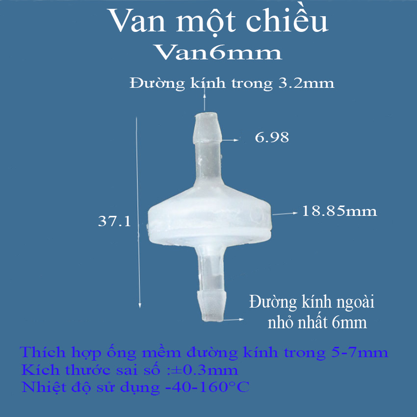 Van Nước Một Chiều Cho Ống Mềm, VanOxi,VanMica