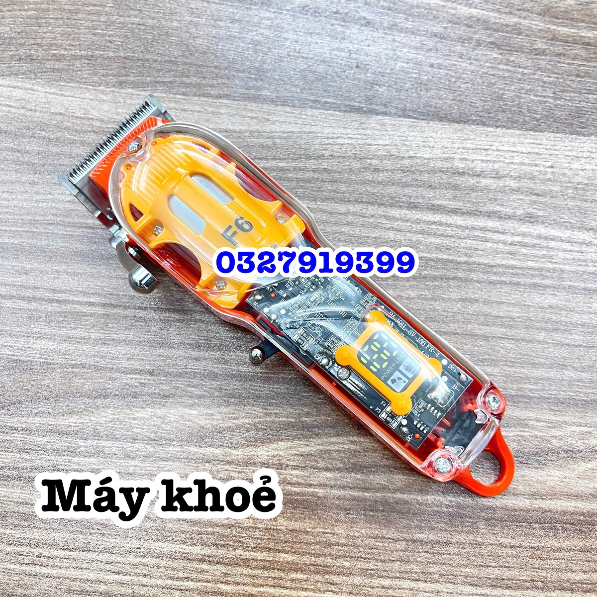 POP F6 Tông đơ cắt tóc lưỡi kép cao cấp công suất 10W màn hình LCD hiển thị pin thời gian sử dụng 180 phút phù hợp cho gia đình salon