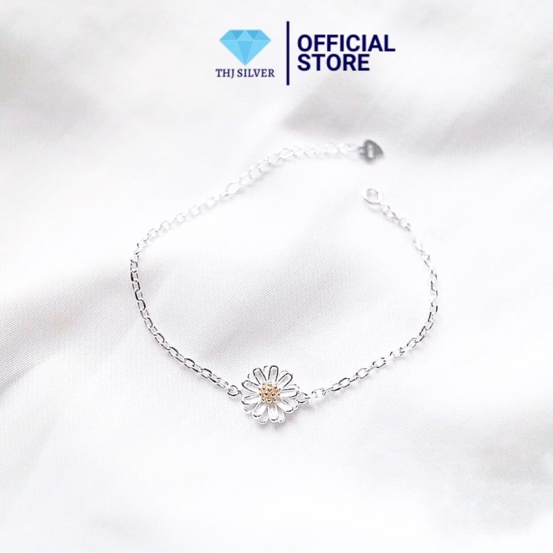 Lắc tay nữ cúc hoạ mi chuẩn bạc ta bao trắng