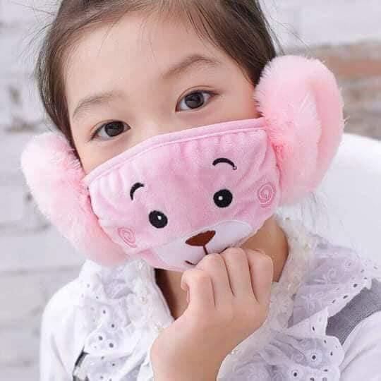 KT bịt tai hình thú dễ thương cho trẻ em, KT trẻ em, khẩu trang mùa đông