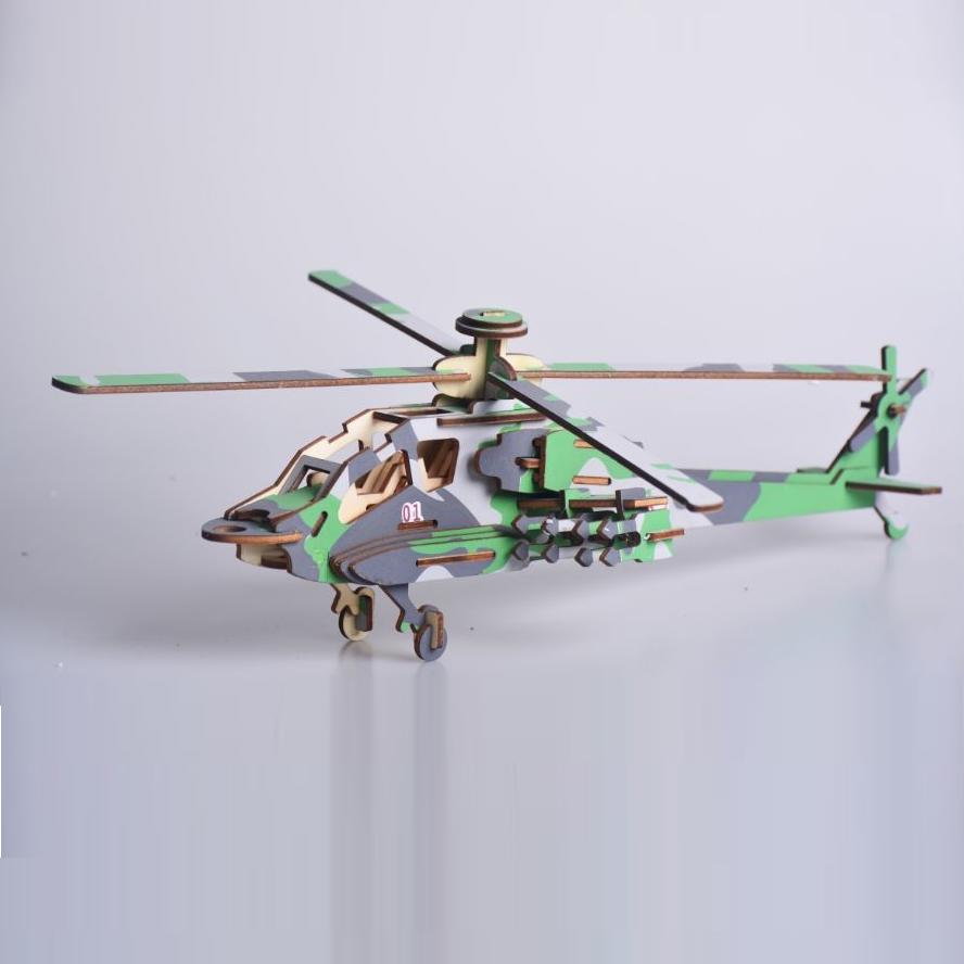 Đồ chơi lắp ráp gỗ 3D Mô hình Trực thăng Apache XA-G009H