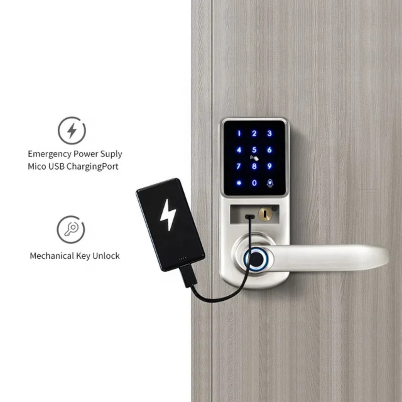 Khóa vân tay cửa gỗ, cửa phòng dùng app TTlock