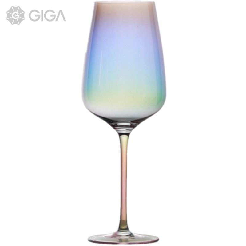 GIGA ESSENTIAL Rainbow Gradient Goblet / Creative Gradient Goblet / Champagne Glass / Gift Cup / glass / Brandy glass / Red wine cup set / Wine glass