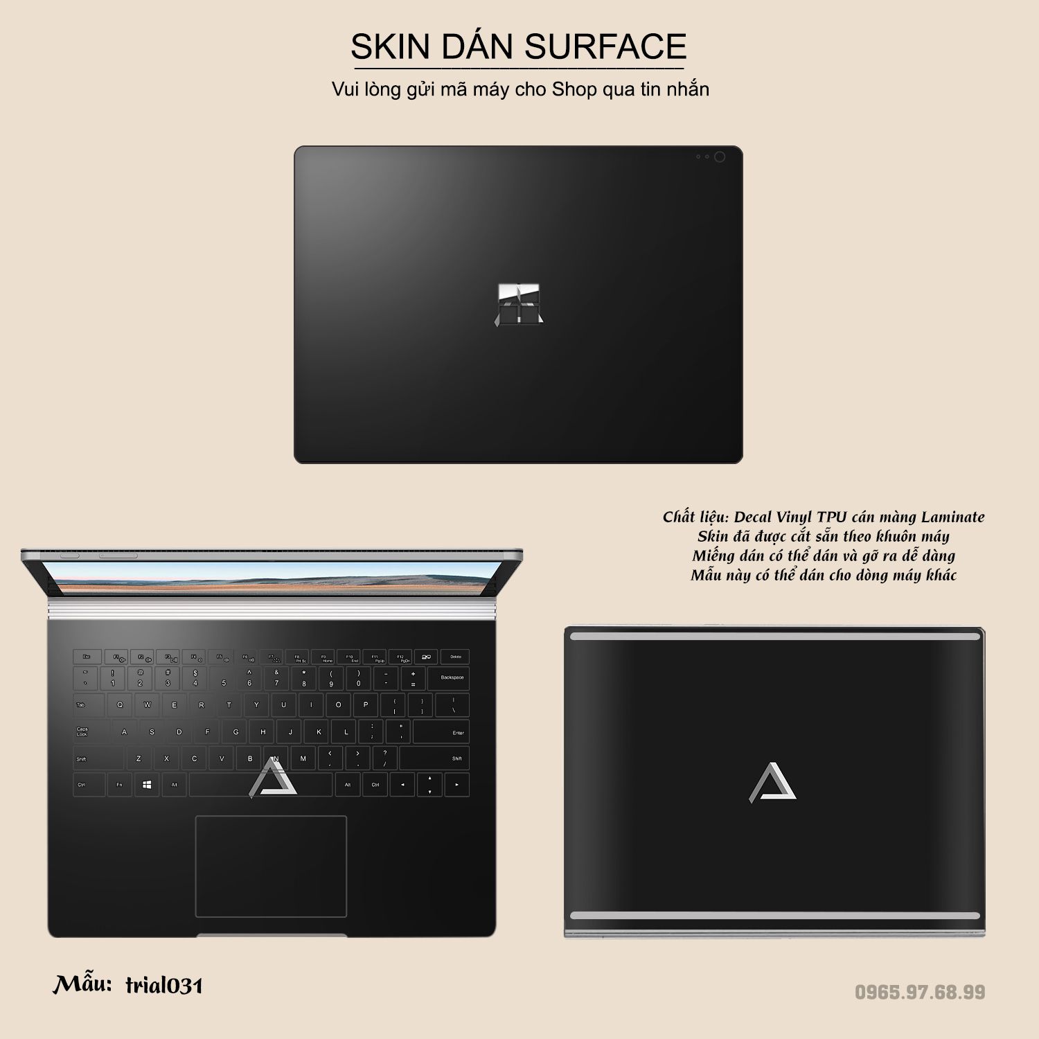 Decal skin dán surface pro / laptop / go / book mẫu đa giác