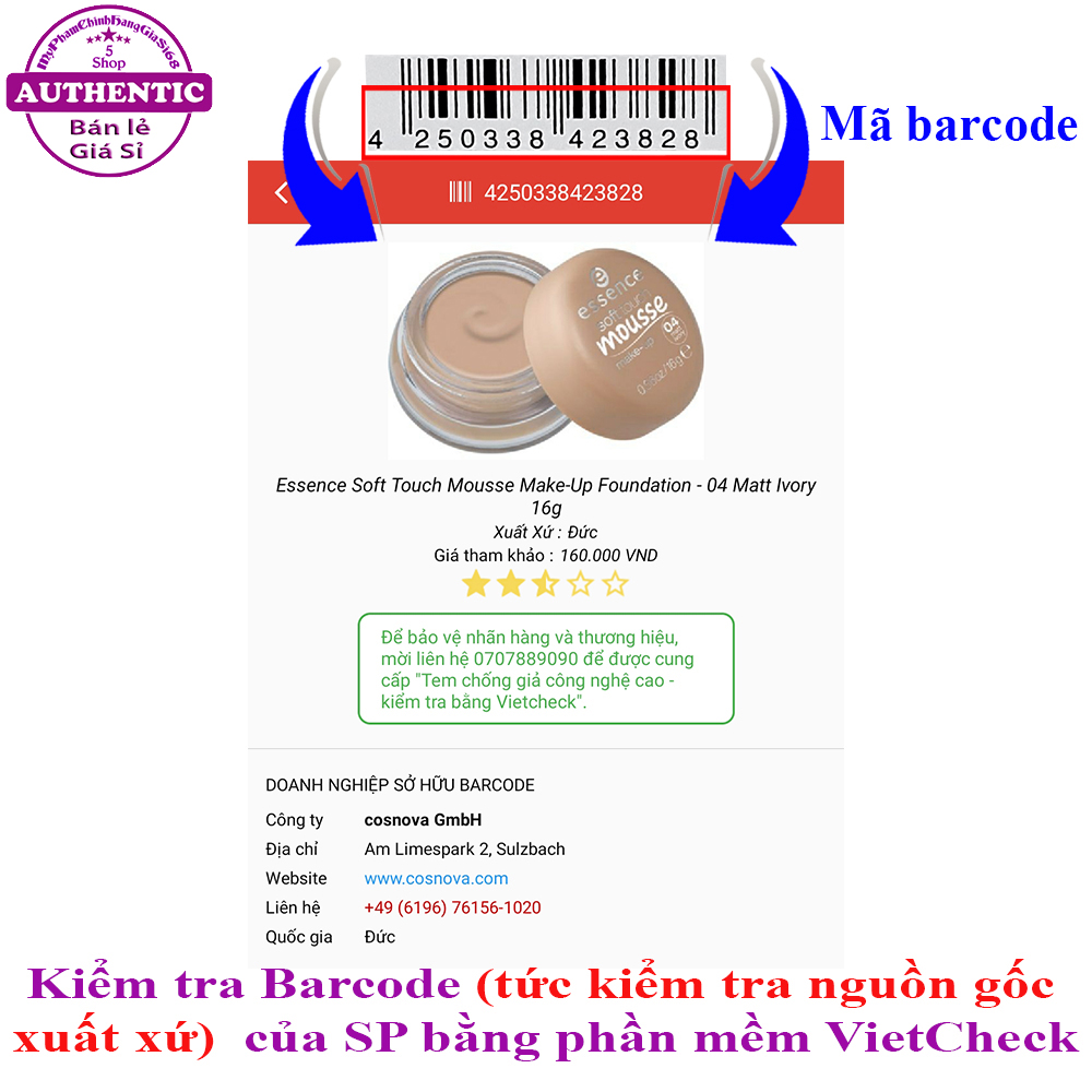 PHẤN TƯƠI ESSENCE MOUSSE MAKE UP - ĐỨC