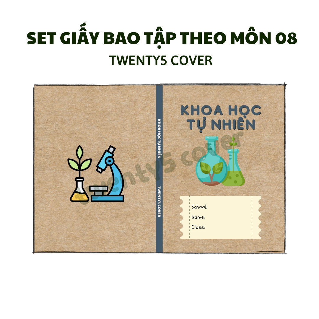 Set giấy bao tập theo môn mẫu số 09