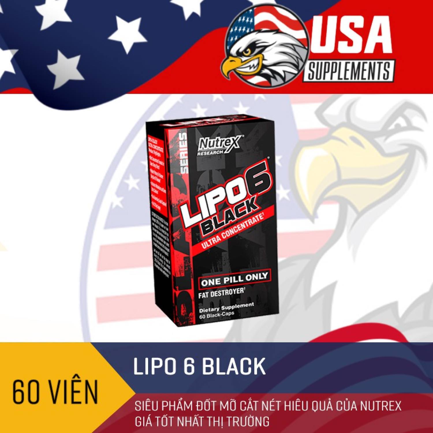 Nutrex Lipo 6 Black - Viên giảm mỡ cấp tốc , giảm cân mạnh mẽ