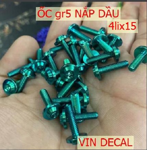 Ốc titan GR5 4li15 ren nhuyễn gắn nắp dầu và nhiều vị trí khác cho xe máy Giá 1 con