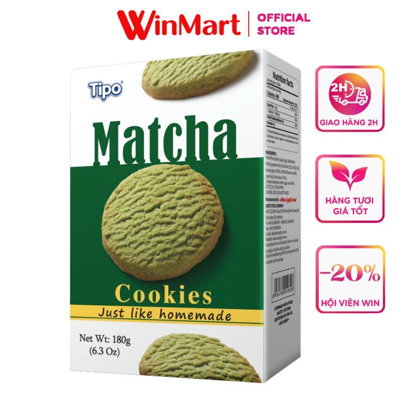 [Siêu thị WinMart] - Bánh trứng Tipo butter cookies matcha hộp 75g