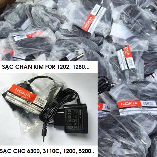 sạc nokia chân kim ,hãng có LOGO Nokia