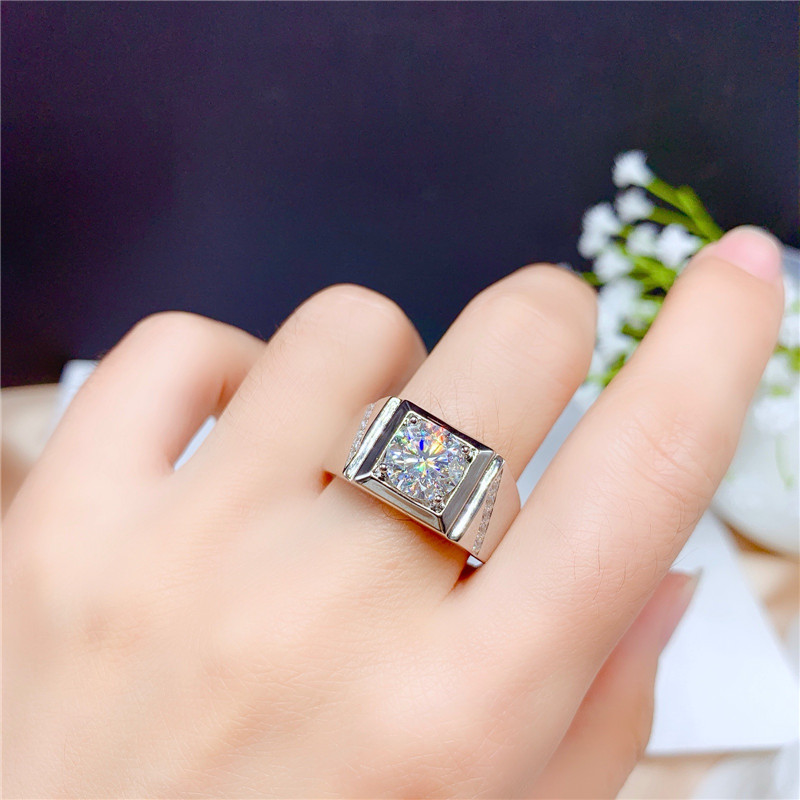 Nhẫn Cưới Mạ Bạc S925 Đính Đá Pha Lê Dành Cho Nam