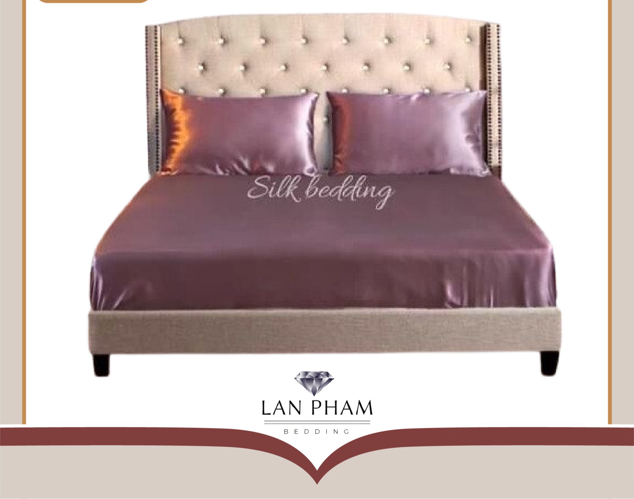 ( Lụa Loại 1) Ga Giường Lẻ Phi Lụa Màu Hồng Tím Cao Cấp Mềm Mại Lan Pham Bedding