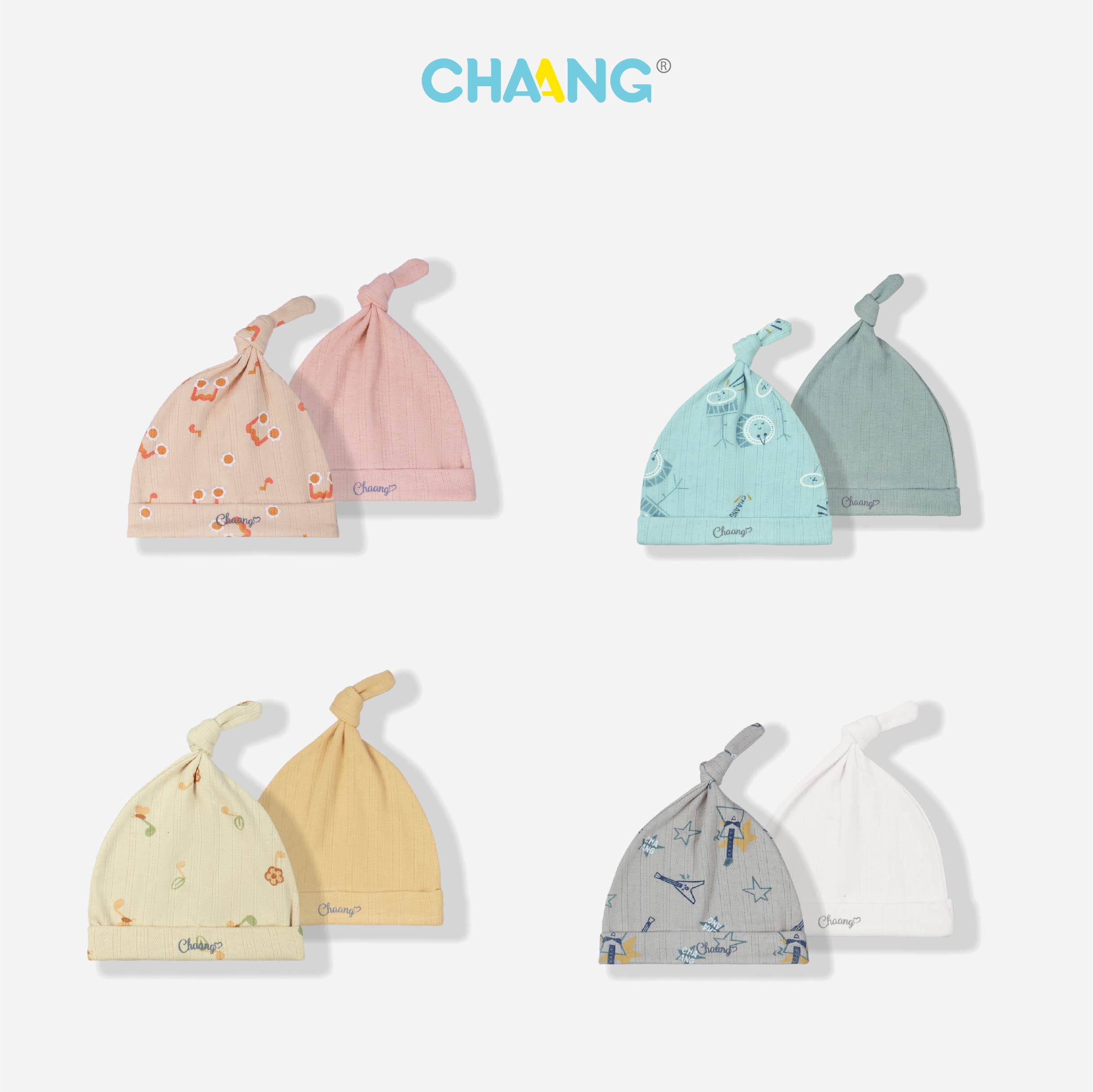 [CHAANG] SET 2 mũ thóp cho bé sơ sinh Music Chaang