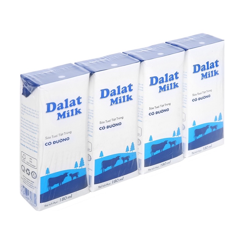 Sữa Dalat Milk 180ml (1 lốc 4 hộp)