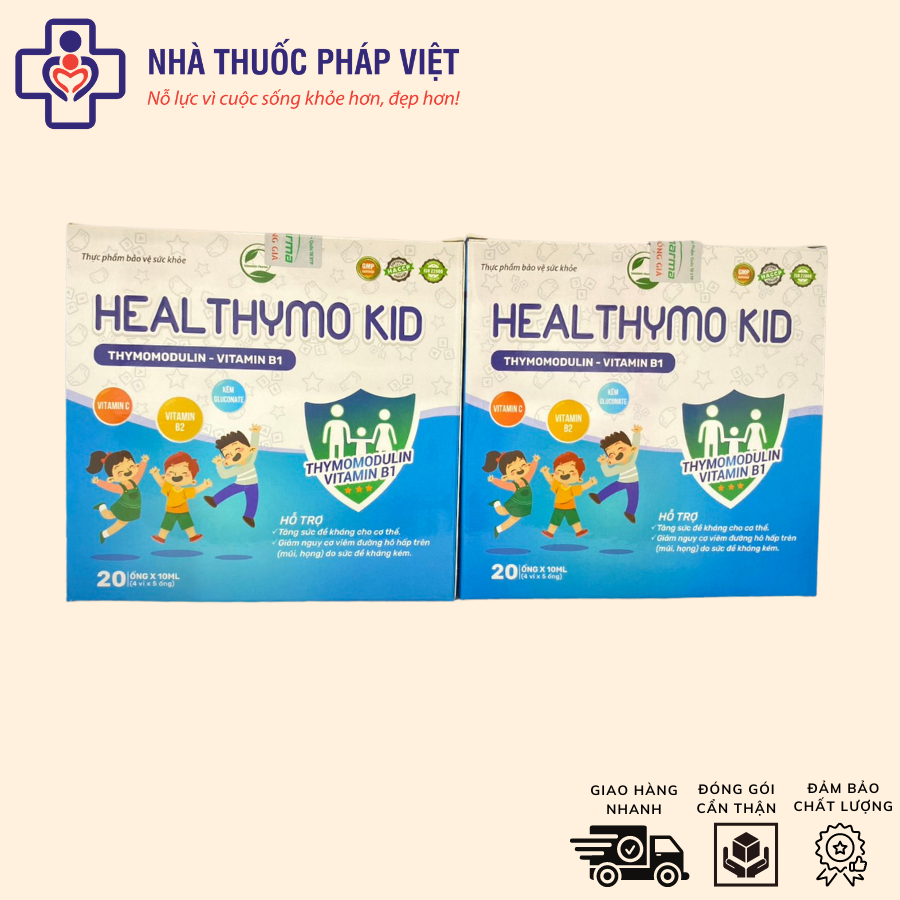 Heal Thymo Kid - Tăng sức đề kháng, giúp bé ăn ngon ngủ ngon hộp 20 ống