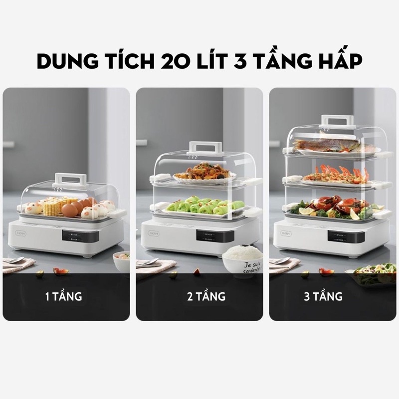 Nồi hấp điện 3 tầng đa năng XIAOMI ZHENMI 20L