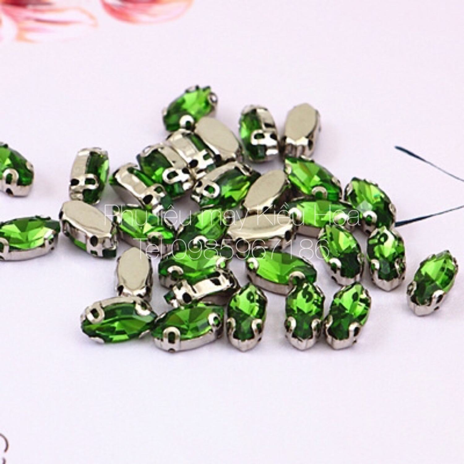 Đá đế pha lê thoi cao cấp bắt sáng siêu tốt