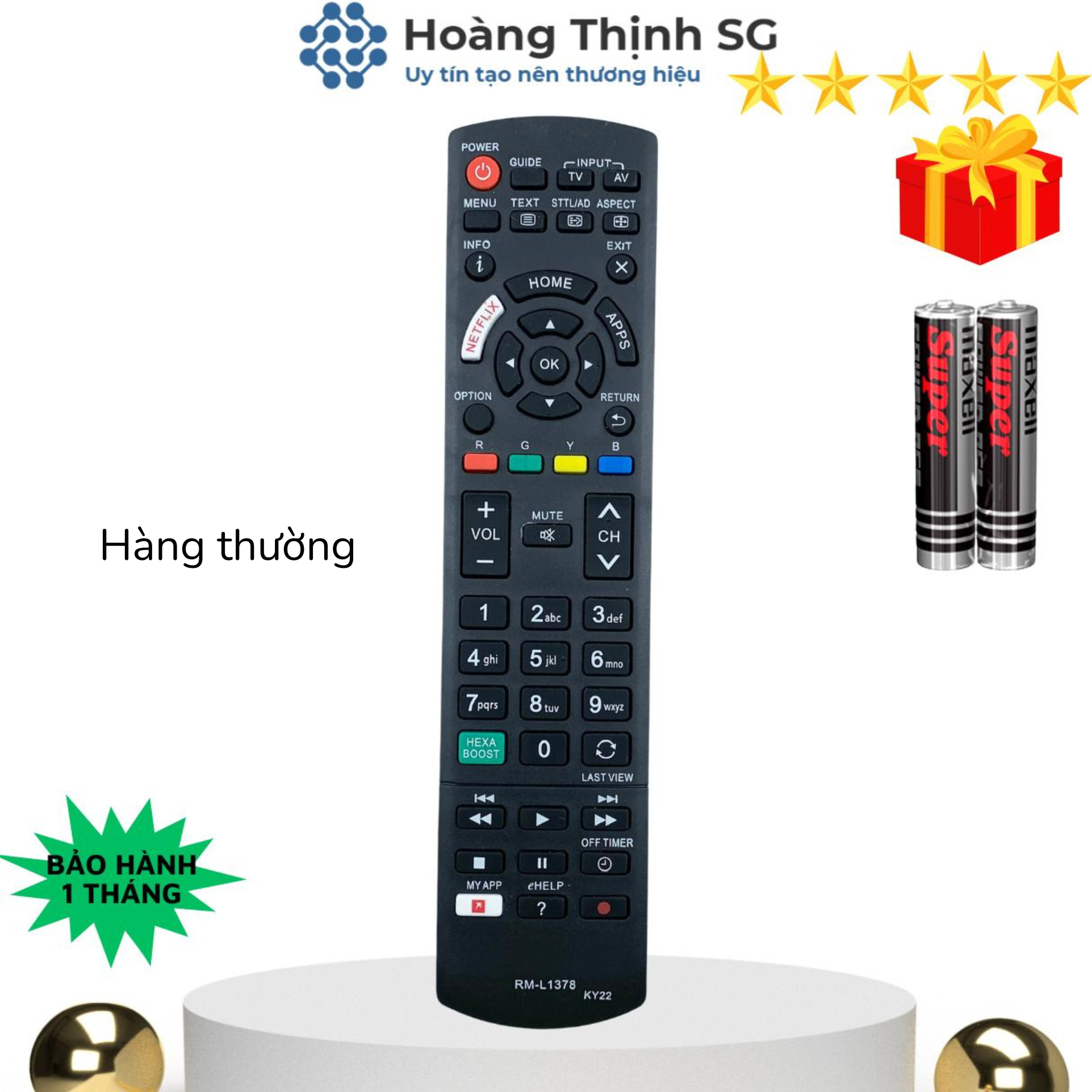 Panasonic TV remote control rm-l1378 smart TV remote control/LED/ LCD with built-in battery