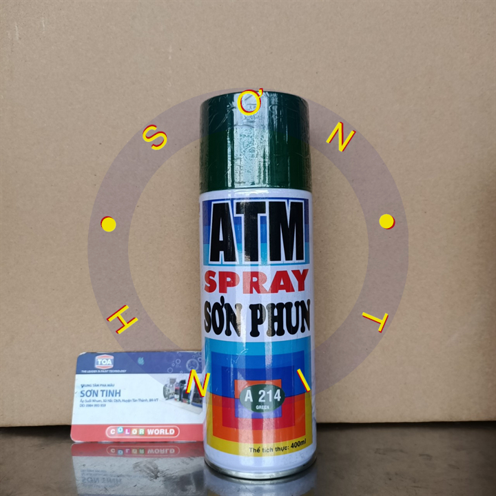 Sơn xịt màu xanh lá atm hoặc win a214