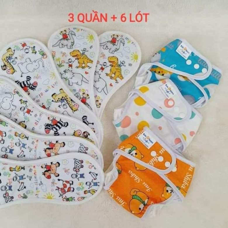 Combo 03 quần tã và 06 lót cho bé