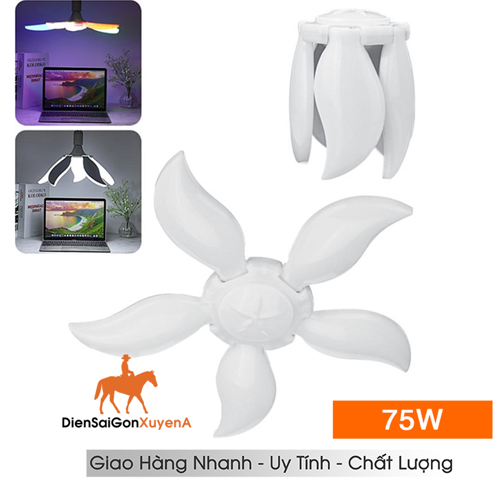 Bóng Đèn Led Hình Cánh Quạt 75W 5 Cánh Siêu Sáng - Tiết Kiệm Điện Năng - Điện Sài Gòn Xuyên Á