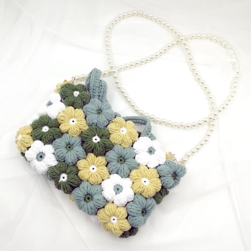 TÚI LEN GHÉP HOA. HÀNG HANDMADE