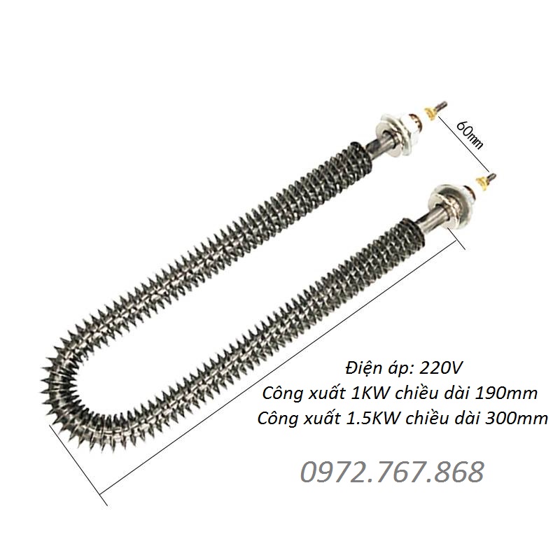 Điện trở sấy, trở xả hình u 220v