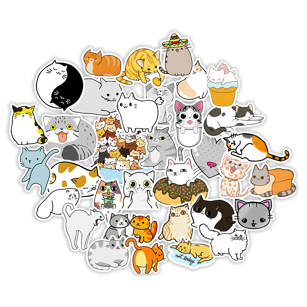 Set 50 Sticker Decal Chống Nước Dễ Thương Size Lớn