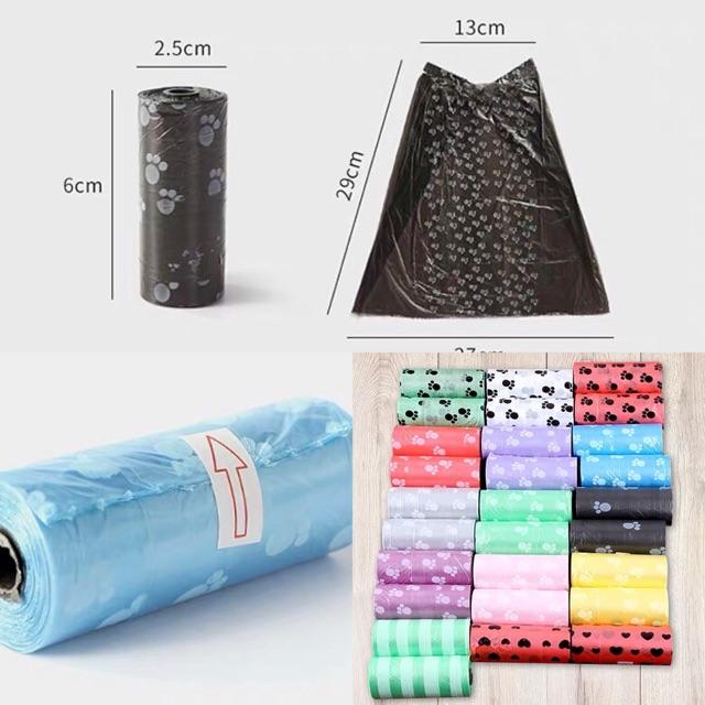 5 cuộn túi ni lông đựng chất thải thú cưng chó mèo