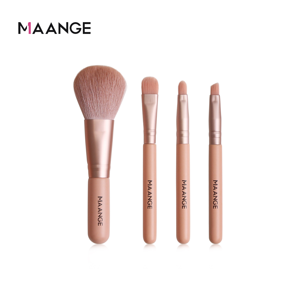 MAANGE 4Pcs Mini Makeup Brushes Set Face Powder Foundation Eye Shadow Contour Concealer Portable Travel Make Up Brush