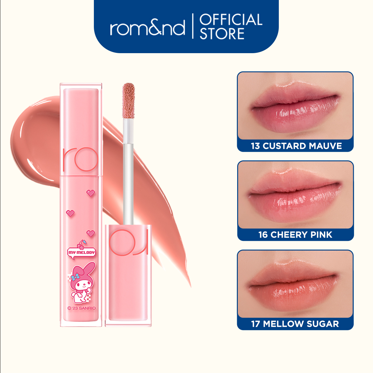 [Rom&nd X SANRIO] Son tint bóng DEWY·FUL WATER TINT