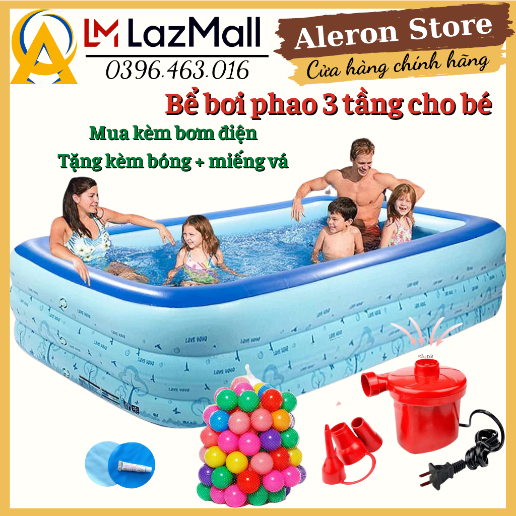 bể bơi cho bé, bể bơi to khổng lồ người lớn, Bể phao bơi hình chữ nhật