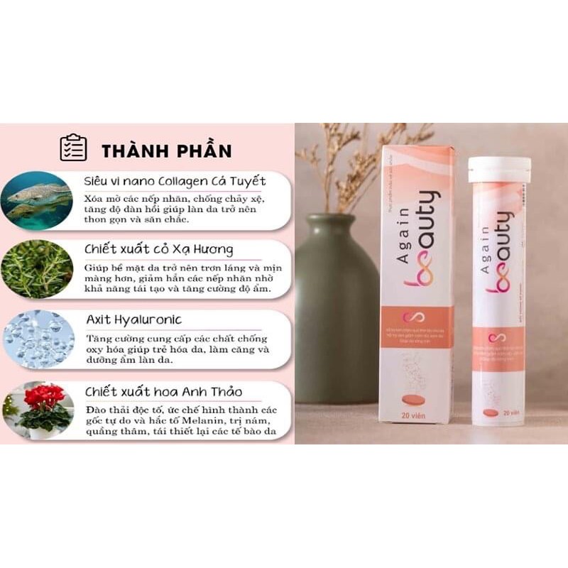 Viên sủi trắng da Again Beauty