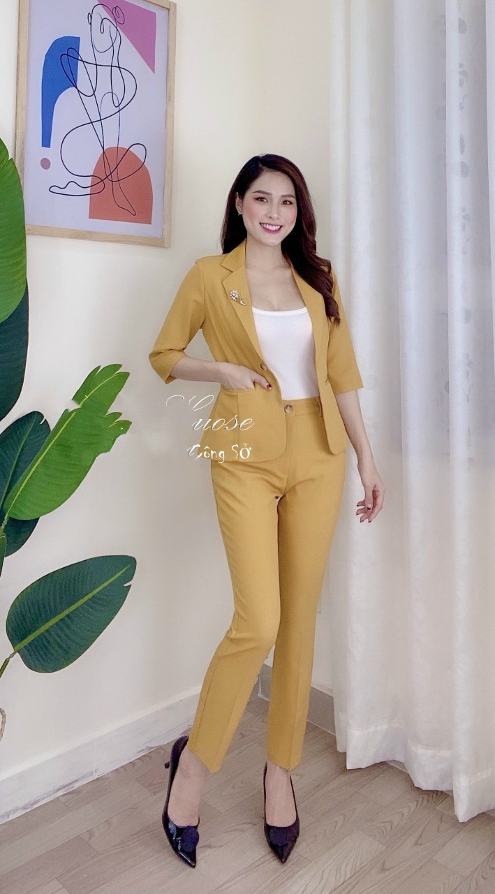 Bộ vest nữ tay lỡ công sở thời trang