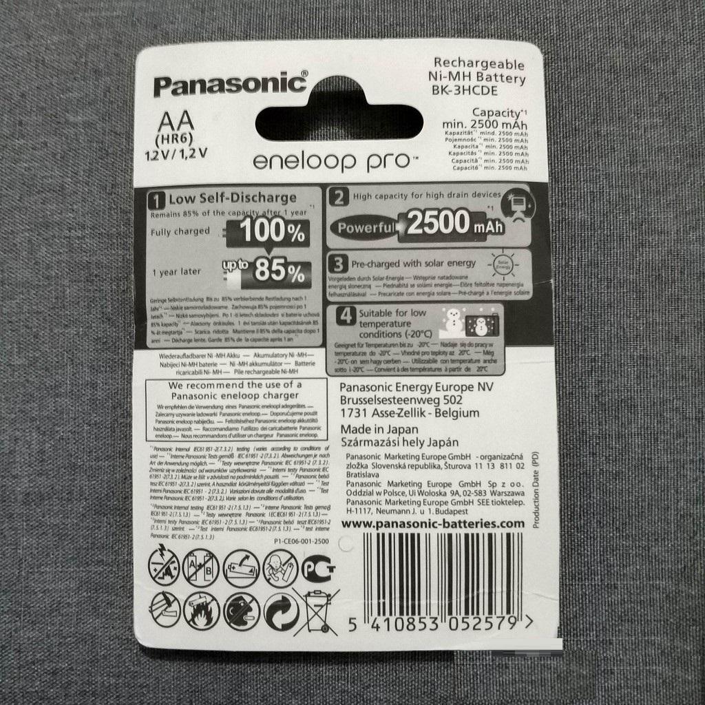 Bộ 4 Pin Sạc AA Panasonic Eneloop Pro 2500mAh