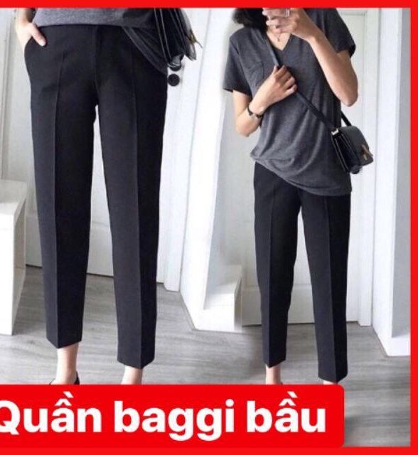 Quần vải bagi bầu,dáng công sở ,phom chuẩn