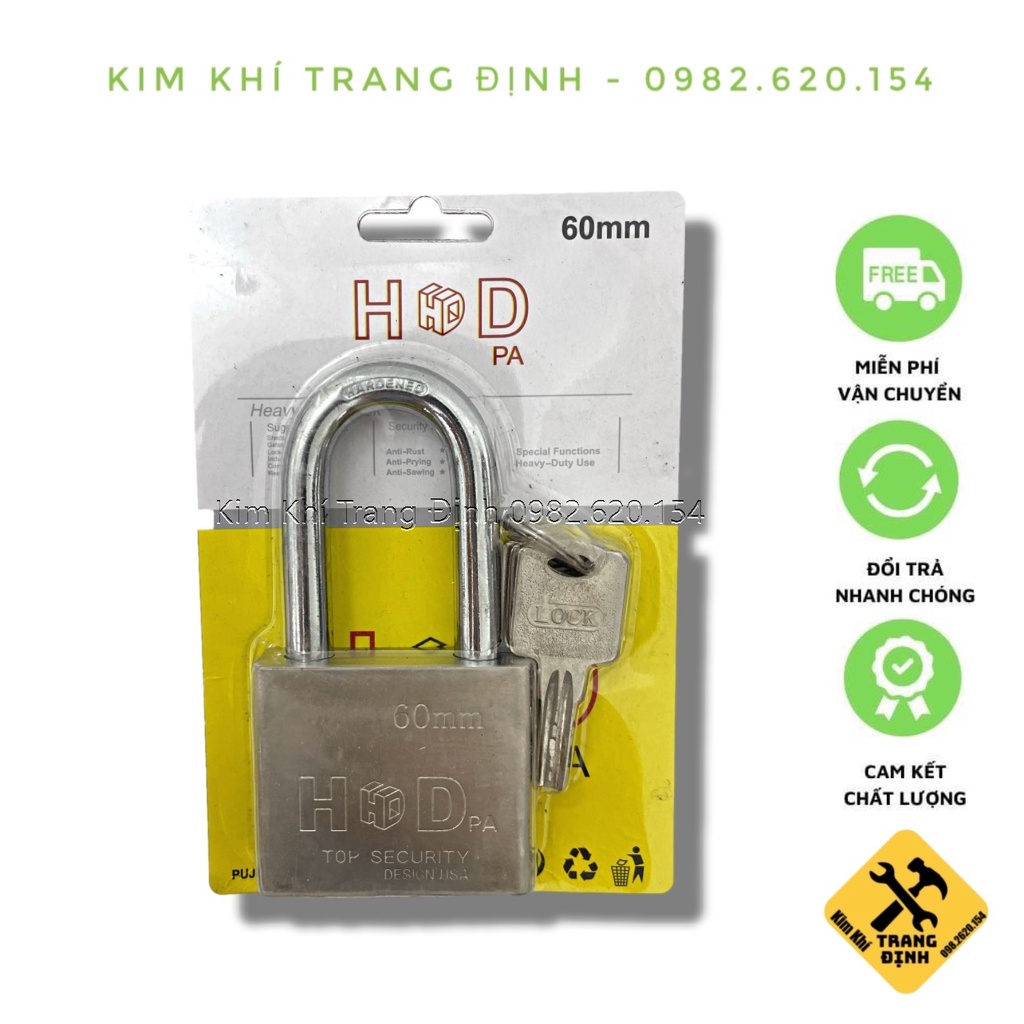Ổ khóa chống trộm, chống cắt hd loại thường, chống cắt, càng dài- đủ size 40mm, 50mm, 60mm