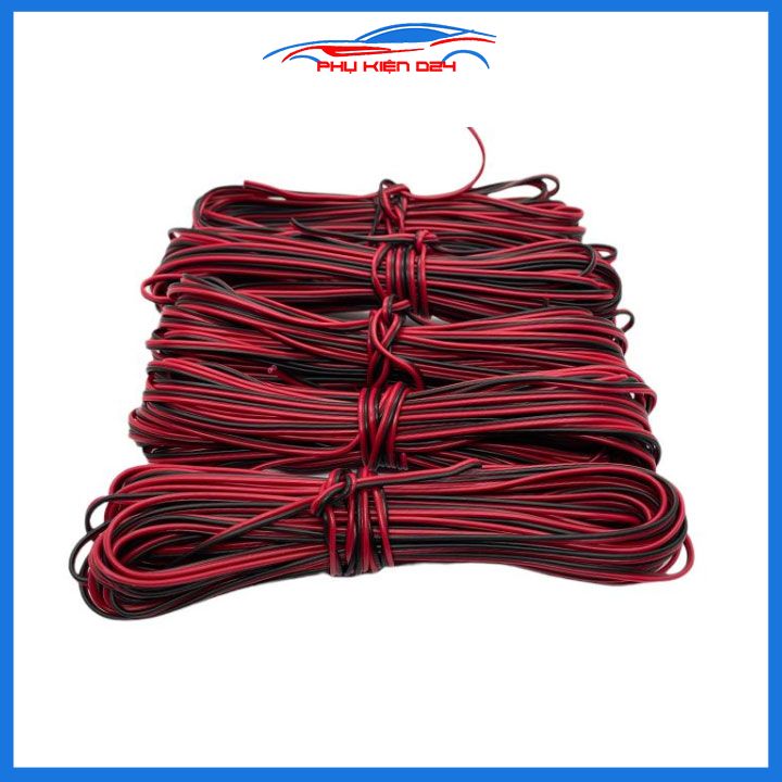 Cuộn 100 Mét Dây Điện Đôi Đen Đỏ Lõi 0.2mm