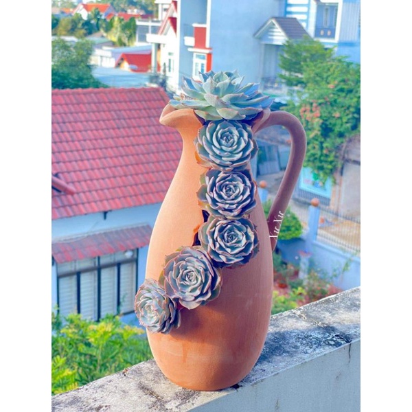 Chậu đất nung Bình Dương xẻ miệng 10 x cao 28cm