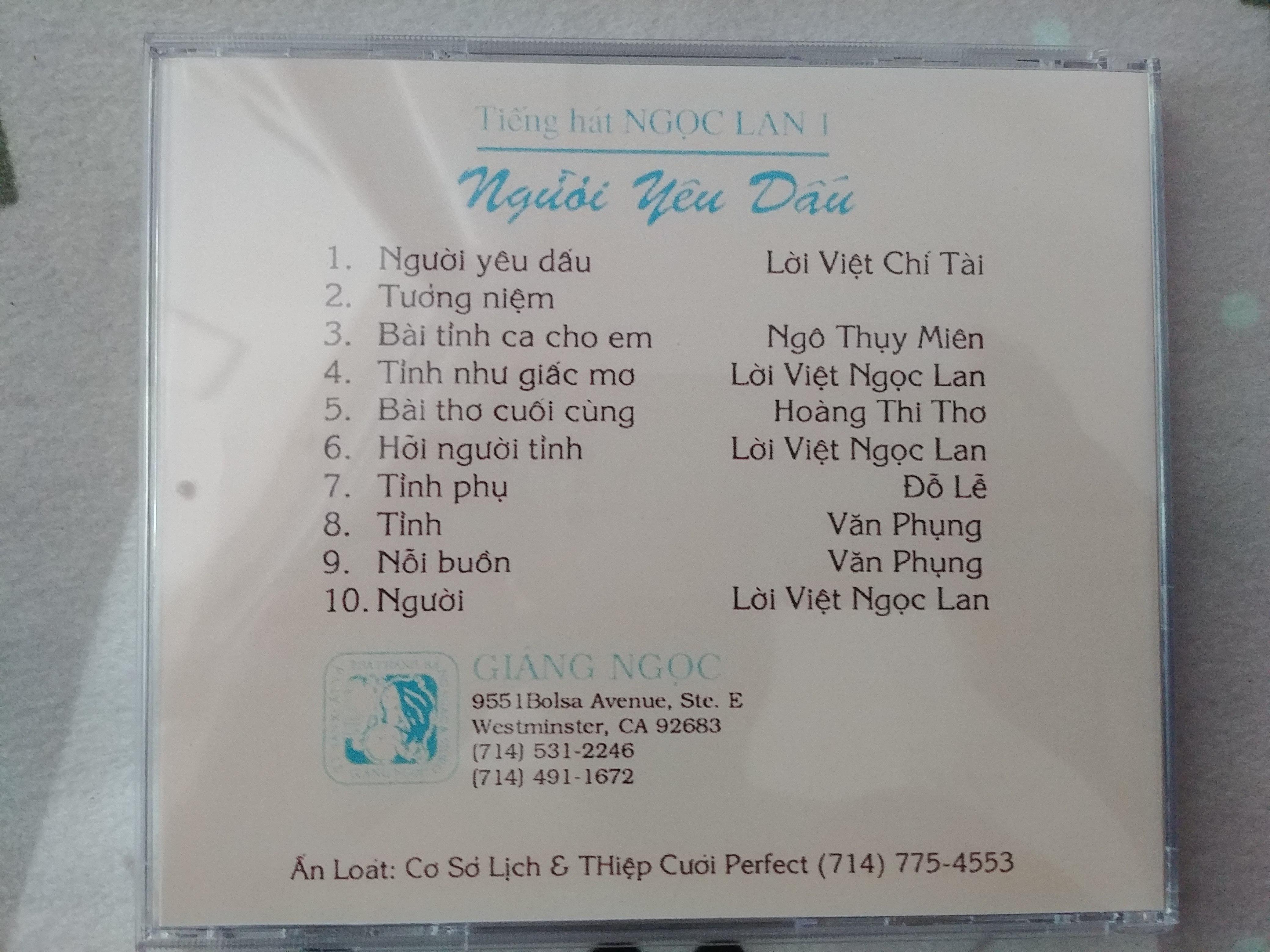 CD Tiếng Hát Ngọc Lan 1 - Giáng Ngọc CD