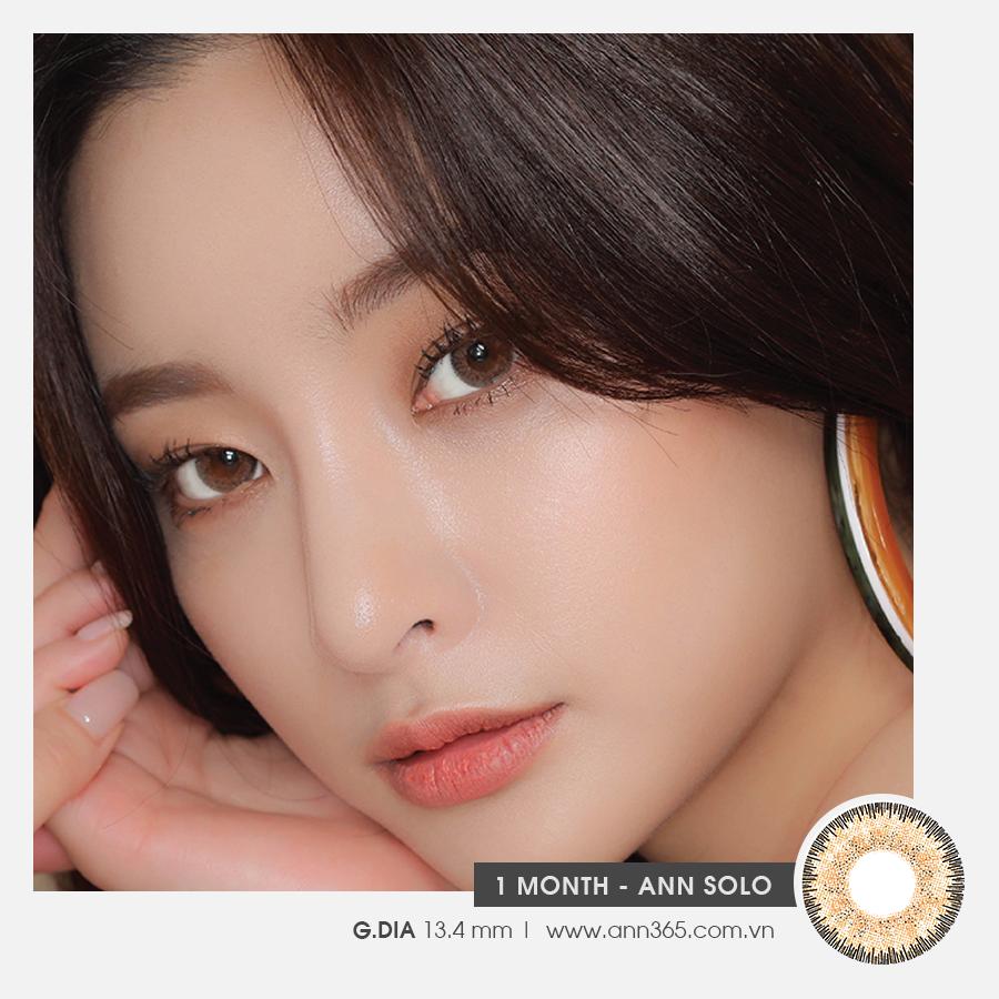 [𝗨𝗩 𝗕𝗹𝗼𝗰𝗸𝗶𝗻𝗴] Lens Nâu Cho Cô Dâu, Dự Tiệc Không Khô Mắt Dùng 30 Ngày Màu Nâu Cam Ann Solo ANN365 Hàn Quốc (1 cặp)