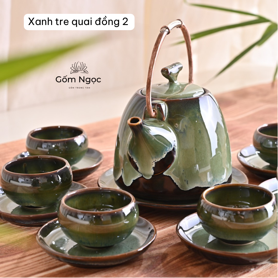 Ấm chén hãm trà pha chè dung tích 350ml, 600ml gốm sứ Bát Tràng