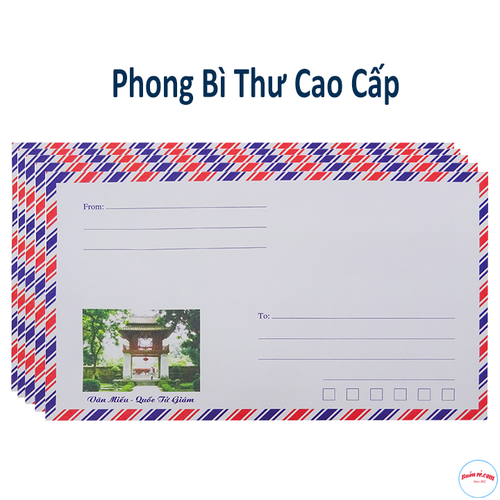 Bao Thư Bưu Điện ( bao thư sọc ) ( 12 x 22 cm )- Xấp / 20 cái