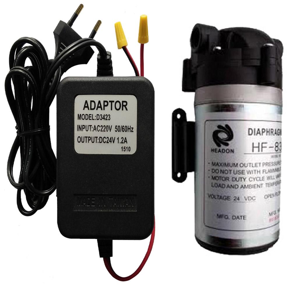 Bơm tăng áp và Adaptor dùng cho máy lọc nước Ro