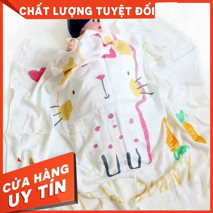 Khăn Lụa Aden Đa Năng Sợi Tre 1.1mx1.2m / Khăn tắm bé